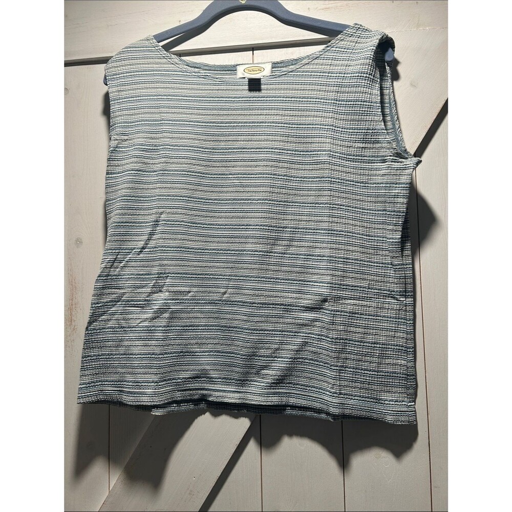 Talbots Blue Striped Sleeveless Tank Small